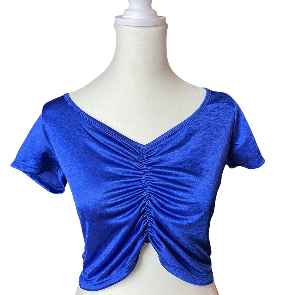 Blue crop top